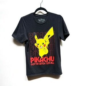 🌻Men's Pokémon Pikachu T-Shirt – Black Graphic Tee Featuring Pikachu – Size S